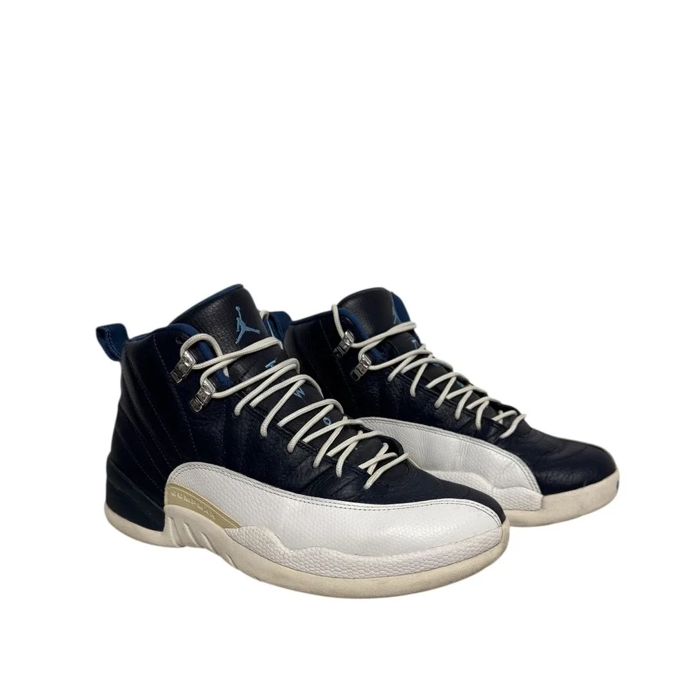 Air Jordan‎ 12 Retro Obsidian White University Blue 130690-410 Mens Sneakers 9